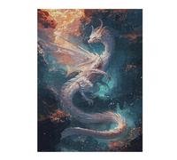 52x38cm/1000pcs Puzzles for Adults Fantasy Beast White Dragon Teenagers Puzzles Hands-on Game Enhance Memory Unique Gifts for Birthday And Christmas 52x38cm/1000pcs