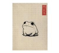 52x38cm/1000pcs Puzzles for Adults Frog Illustration with Japanese Seal Puzzle for Adults Hands-on Game A Work of Art Unique Gifts for Birthday And Christmas 52x38cm/1000pcs
