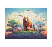 52x38cm/1000pcs Puzzles for Adults Rainbow Wildlife Gathering Jigsaws for Adults Relaxing Games Presents for Women Unique Gifts for Birthday And Christmas 52x38cm/1000pcs