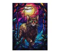 52x38cm/1000pcs Puzzles for Adults The Anggora Cat Wild Night Teenagers Puzzles Hands-on Game Enhance Memory Unique Gifts for Birthday And Christmas 52x38cm/1000pcs