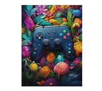52x38cm/1000pcs Puzzles for Adults Video Game Controller in A Floral Paradise Jigsaw Puzzle Anti-Stress Toys Presents for Women Difficult And Challenge 52x38cm/1000pcs