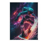52x38cm/1000pcs Puzzles for Teenagerss Astronaut Surfing in Space -2 Jigsaw for Adults Brain Teaser Game But Fun And Humorous for Birthday, Chrismas 52x38cm/1000pcs
