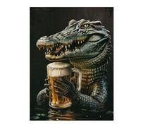 52x38cm/1000pcs Puzzles for Teenagerss Crocodile Beer Jigsaw Puzzle Toy Wall Decor Difficult Challenge Stress Reduction Gifts 52x38cm/1000pcs