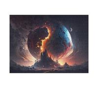 52x38cm/1000pcs Puzzles for Teenagerss Planetary Collision A Fiery Apocalypse Jigsaw for Adults Relax Games Presents for Women Deal As Gifts for The Whole Family 52x38cm/1000pcs