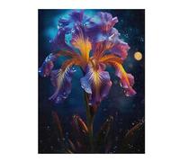 52x38cm/1000pcs Puzzles for Teenagerss Rainy Iris Flower Jigsaw Puzzle Toy Wall Decor Difficult Challenge Stress Reduction Gifts 52x38cm/1000pcs