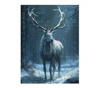 52x38cm/1000pcs Puzzles for Teenagerss The White Buck Jigsaw Puzzle Toy Wall Decor Difficult Challenge Stress Reduction Gifts 52x38cm/1000pcs