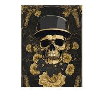 52x38cm/1000pcs Teenagers Pieces Jigsaw Puzzle Black Gold Skull Army Art Puzzles for Adults Hands-on Game Perfect Decoration Challenging To Complete 52x38cm/1000pcs