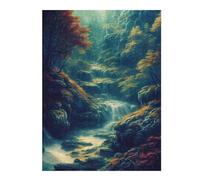 52x38cm/1000pcs Teenagers Pieces Jigsaw Puzzle Enchanted Forest Stream Puzzle for Adults Toy Wall Decor Perfect Decoration Challenging To Complete 52x38cm/1000pcs