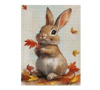 52x38cm/1000pcs Teenagers Pieces Jigsaw Puzzle Fall Forest Rabbit Teenagers Puzzles Fun Games Staycation Kill Time Challenging To Complete 52x38cm/1000pcs