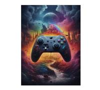 52x38cm/1000pcs Teenagers Pieces Jigsaw Puzzle Fantasy Game Controller Artwork -3 Puzzle for Adults Toy Wall Decor Perfect Decoration Challenging To Complete 52x38cm/1000pcs