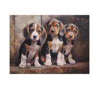 52x38cm/1000pcs Teenagers Puzzles Beagle Puppies Jigsaw Puzzle Fun Games Precision Cutting Unique Gifts for Birthday And Christmas 52x38cm/1000pcs