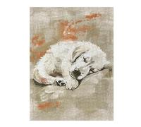 52x38cm/1000pcs Teenagers Puzzles Cute Sleeping Golden Retriever Pup Nursery Illustration Digital Art Adult Puzzles Relax Games Birthday Present Unique Gifts for Birthday And Christmas 52x38cm/1000pcs
