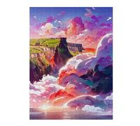 52x38cm/1000pcs Teenagers Puzzles Fantasy Cliffside Sunset Adult Puzzles Hands-on Game Difficult Challenge Unique Gifts for Birthday And Christmas 52x38cm/1000pcs