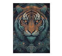 52x38cm/1000pcs Teenagers Puzzles Steampunk Tiger Portrait-3 Adult Puzzles Hands-on Game Difficult Challenge Unique Gifts for Birthday And Christmas 52x38cm/1000pcs