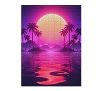 52x38cm/1000pcsAdult Pieces Jigsaw Puzzle Synthwave Sunset Escape Jigsaw for Adults Family Game Perfect Decoration Birthday Present, Gifts, 52x38cm/1000pcs