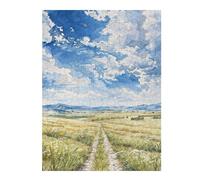 52x38cm/1000pcsJigsaw Puzzle for Adults Golden Field Path Puzzle for Adults Family Game Difficult Challenge Parent-child Interaction 52x38cm/1000pcs