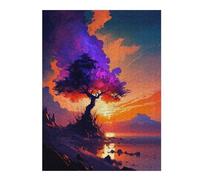 52x38cm/1000pcsJigsaw Puzzle for Adults Majestic Tree by The Lake Puzzle for Adults Family Game Difficult Challenge Parent-child Interaction 52x38cm/1000pcs
