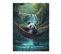 52x38cm/1000pcsJigsaw Puzzle for Adults Panda in Hammock Waterfall Jigsaw for Adults DIY Toys Improve Memory Unique Gifts for Birthday And Christmas 52x38cm/1000pcs