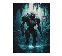 52x38cm/1000pcsJigsaw Puzzles for Adults Teenagerss Robot Exploring Forest Adult Puzzles Toy Wall Decor Birthday Present Parent-child Interaction 52x38cm/1000pcs