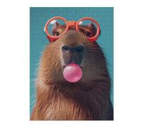 52x38cm/1000pcsJigsaw Puzzles for Teenagerss Capybara Bubblegum Jigsaw for Adults Fun Games A Work of Art Christmas Birthday Gifts 52x38cm/1000pcs