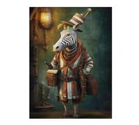 52x38cm/1000pcsJigsaw Puzzles for Teenagerss Zebra Traveler Art Jigsaw for Adults Fun Games A Work of Art Christmas Birthday Gifts 52x38cm/1000pcs