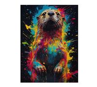52x38cm/1000pcsJigsaws Otter Painting Puzzles for Adults Anti-Stress Toys Pattern Assembly Deal As Gifts for The Whole Family 52x38cm/1000pcs