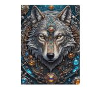 52x38cm/1000pcsJigsaws Starlight Wolf Protector Puzzles for Adults Anti-Stress Toys Pattern Assembly Deal As Gifts for The Whole Family 52x38cm/1000pcs