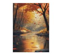 52x38cm/1000pcsPuzzles for Teenagerss Autumn River Scene Jigsaw Puzzle Toy Wall Decor Difficult Challenge Stress Reduction Gifts 52x38cm/1000pcs