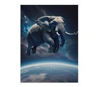 52x38cm/1000pcsPuzzles for Teenagerss Elephant Flying Jigsaw Puzzle Toy Wall Decor Difficult Challenge Stress Reduction Gifts 52x38cm/1000pcs