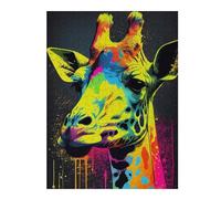 52x38cm/1000pcsPuzzles for Teenagerss Giraffe PopArt Animal Jigsaw Puzzle Toy Wall Decor Difficult Challenge Stress Reduction Gifts 52x38cm/1000pcs