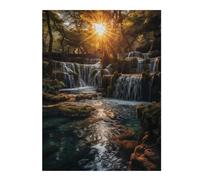 52x38cm/1000pcsPuzzles for Teenagerss Nature Waterfall in Suset Jigsaw Puzzle Toy Wall Decor Difficult Challenge Stress Reduction Gifts 52x38cm/1000pcs