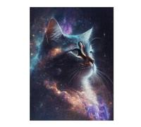 52x38cm/1000pcsPuzzles for Teenagerss Space Cat Galaxy Jigsaw Puzzle Toy Wall Decor Difficult Challenge Stress Reduction Gifts 52x38cm/1000pcs