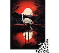 52x38cm/1000pcsPuzzles, Puzzles Für Erwachsene Und Teenager Red Sunset Crane