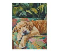 52x38cm/1000pcsTeenagers Puzzles Sleeping Golden Retriever Puzzle for Adults DIY Toys Enhance Memory Unique Gifts for Birthday And Christmas 52x38cm/1000pcs