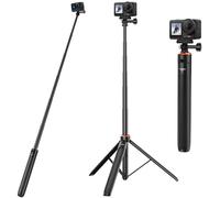 53"/135cm Selfie Stick Tripod Kit for DJI Action 5 Pro/4/3, Osmo 360, 2-in-1 Travel Tripod w Magnetic Quick-Release Adapter, Portable Vlogging Stand/Extension Rod/Extendable Hand Grip/Accessories