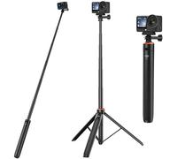 53"/135cm Selfie Stick Tripod Kit for DJI Osmo Nano/Action 6, 2-in-1 Extendable Travel Tripod w Magnetic Quick-Release Adapter Mount, Extension Rod/Portable Vlogging Stand/Accessories