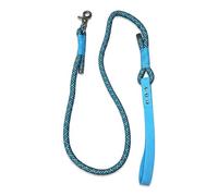 53.1in Climbing Rope Dog Leash with PVC Handle, 360° Swivel Hook and Utility D-Ring, Heavy Duty Nylon Dog Lead for Small Medium Large Dogs, Walking Hiking Training, Brown/Blue (Blue)