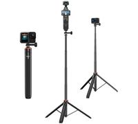 53.5" Extendable Travel Tripod Selfie Stick for DJI Osmo Pocket 3, DJI Osmo Action 5 Pro/4, GoPro Hero 13/12/11/10/9/8/Max, Insta360 X5/X4, AKASO EK7000 Action Camera