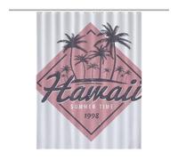 53.54x70.87Inch（136x180cm）Opaque Privacy Curtain, Use Alone Or with Clear Shower Curtain - Weighted Hem, Water-Resistant - Shower Curtain Liner, Bathroom Curtains, Bathroom CurtainHawaii-coconut Tree-
