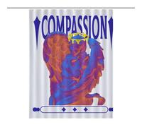 53.54x70.87Inch（136x180cm）Opaque Privacy Curtain, Use Alone Or with Clear Shower Curtain - Weighted Hem, Water-Resistant - Shower Curtain Liner, Bathroom Curtains, Bathroom CurtainStone Statue - Angel