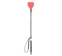 53.5CM PU Leather Heart-Shaped Horse Whip Premium Crops Equestrianism Paddles Riding Crop Horse Whips(Red)