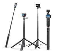 53.74"Selfie Stick Tripod for DJI Osmo Pocket 3/4, Portable Camera Mount Extender Telescopic Rod Extension Pole, for Insta360 X5 X4 Action 5 Pro/6/4 Pocket 4 for GoPro AKASO EK7000 Camera Accessories