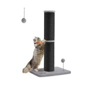 53 cm Tall Cat Scratching Post with Spring Pompom Dove Grey, Ink Black / 50 x 40 x 85 cm