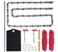 53 Inch Rope Saw High Reach Tree Limb Hand Rope Saw Chains with 68 Teeth & Folding Ropes Chain Saws for Tree Trimming Pocket Chainsaw Gardening Camping Cutting Tool