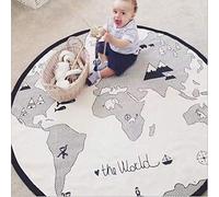 53 inches Kids World Map Rug Baby Crawling Mats Area Rug Educational Learning Carpet Fun Rug Children Area Rug Playmats Floor Mat (Thin 550g)