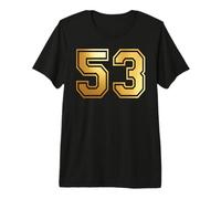 53 Number Fifty-Three Team Sports Graphic Varsity Matching Premium T-Shirt