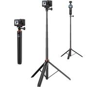 53" Osmo Action Selfie Stick Tripod Kit for DJI Action 5 Pro/4/3, All GoPro | 2-in-1 Extendable Handle Grip w Magnetic Quick-Release Adapter Mount, Accessories for Travel Vlogging Video Shooting