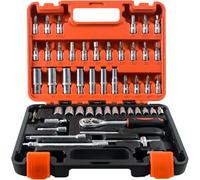 53 Pcs 1/4" Drive Socket Set Tool Sets Ratchet Wrench Set With Bit Socket Set