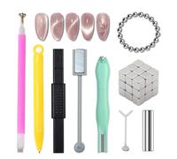 53 Pcs Nail Magnet Set,3-in-1 Cat Eye Magnet for Nails,Multi Cats Eye Magnetic Tool for Home Art DIY and Salon,Diverse Glassy Cat-Eye Effect