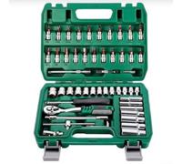 53-Piece 1/4 Inch Drive Socket Set, Ratchet Wrench Set with 72-Tooth Ratchet & Storage Case, for DIY, Car Repair and Household